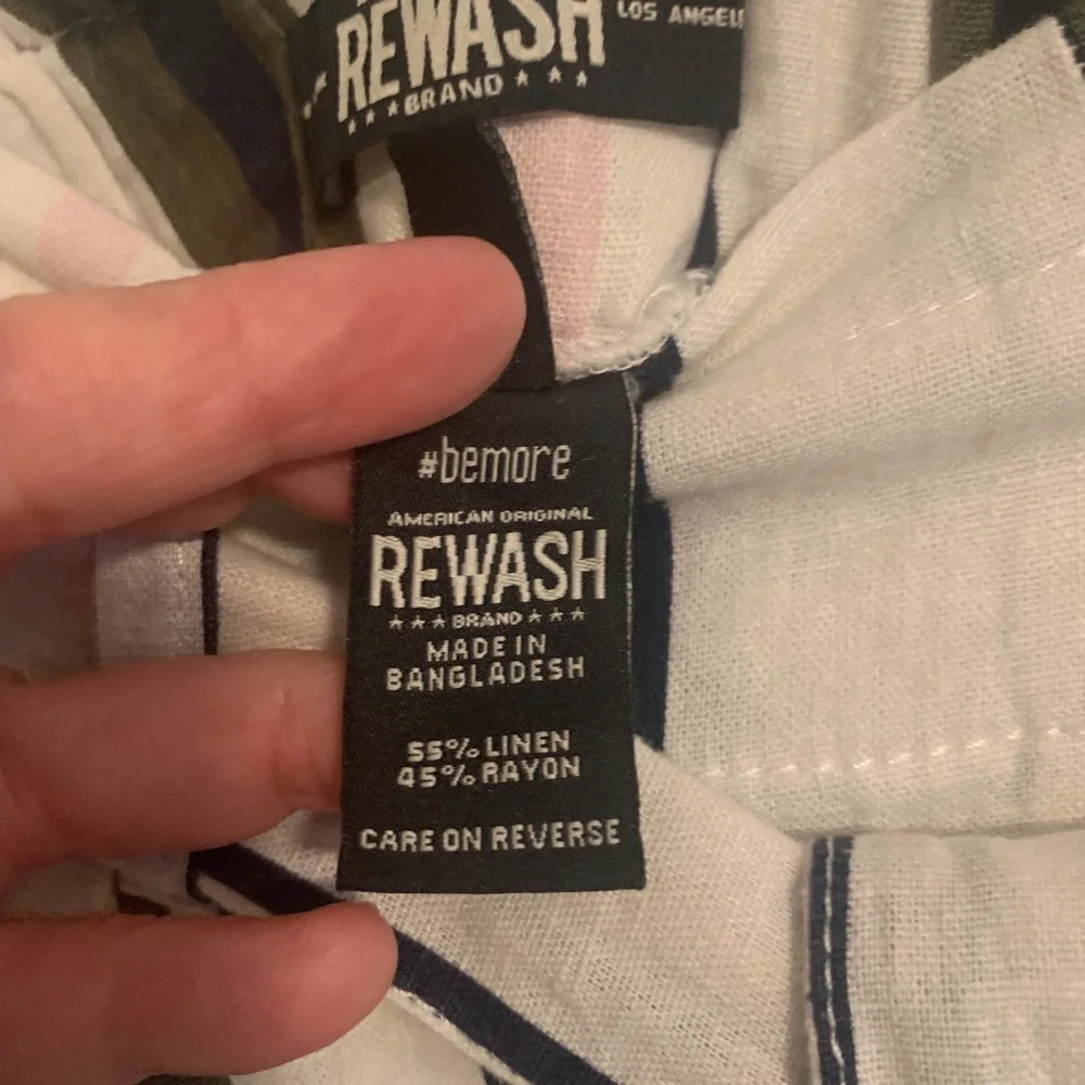 Rewash Striped Paper Bag Wide Leg Pants - Picture 6 of 7